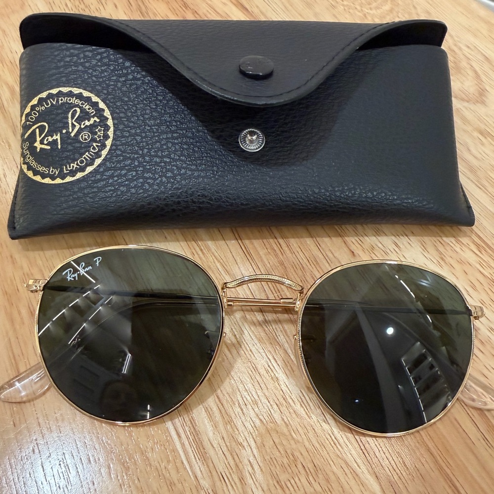 Ray-Ban Gold and Black Sunglasses